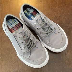 Boys grey Velcro Sperry shoes